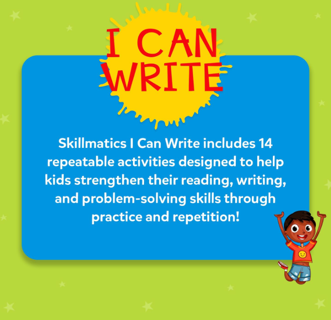Skillmatics 教育ゲーム - I Can Write、再利用可能なアクティビティマット、ホワイトボードマーカー2本付き、3~6歳向けギフト