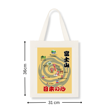 富士山地図キャンバストートバッグ | インド製