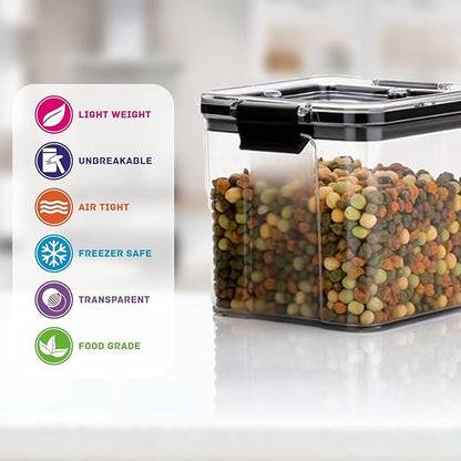 密閉保存容器（600g）｜BPAフリーのモジュール式キッチン用プラスチックジャー｜米・豆・小麦粉・スパイス・シリアル収納用