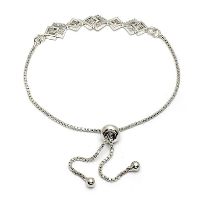 レディース用ジュエリーブレスレット ローズゴールドトーン 幾何学模様デザイン 女の子＆女性向けローズゴールドメッキブレスレット