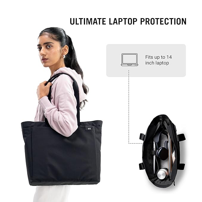 DailyObjects ピボット クラシック トートバッグ（レディース）｜13/14/15インチ ノートパソコン・MacBook Pro/Air 対応｜軽量｜スタイリッシュ｜通勤・日常使い・旅行に最適｜整理しやすいポケット付き｜ショルダーバッグ