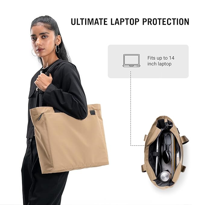 DailyObjects ピボット クラシック トートバッグ（レディース）｜13/14/15インチ ノートPC・MacBook Pro／Air 対応｜軽量｜スタイリッシュ｜通勤・日常使い・旅行向け｜整理ポケット付き｜ショルダーバッグ