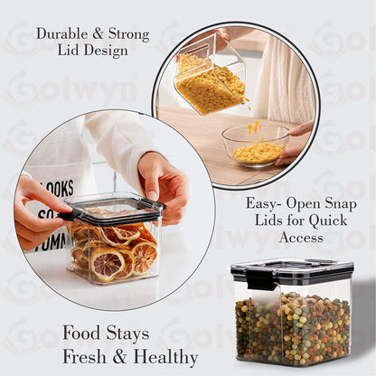 密閉保存容器（600g）｜BPAフリーのモジュール式キッチン用プラスチックジャー｜米・豆・小麦粉・スパイス・シリアル収納用