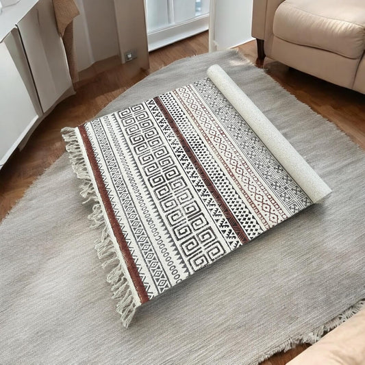 多用途ベッドサイドランナー＆ヨガマット｜寝室・廊下・リビング用ラグ｜洗濯可能・軽量・耐久性のあるカーペット 75×200cm