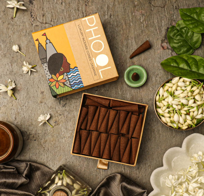 PHOOL ラグジュアリーインセンス ナチュラルお香コーン | 4個セット