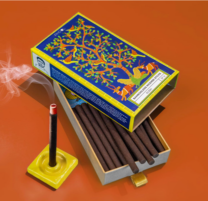 Phool 竹なしお香スティック - ウード | ドープホルダー付き | 炭不使用 | ウード アガーバティ 燃焼時間: 60分以上