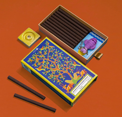 Phool 竹なしお香スティック - ウード | ドープホルダー付き | 炭不使用 | ウード アガーバティ 燃焼時間: 60分以上