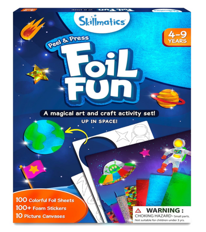 Skillmatics ホイルファン - スペース、子供のための汚れないアート＆クラフトキット、DIYクリエイティブアクティビティ、旅行用おもちゃ、4、5、6、7、8、9歳の女の子と男の子に最適なギフト
