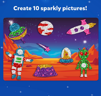 Skillmatics ホイルファン - スペース、子供のための汚れないアート＆クラフトキット、DIYクリエイティブアクティビティ、旅行用おもちゃ、4、5、6、7、8、9歳の女の子と男の子に最適なギフト