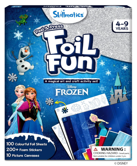 Skillmatics ホイルファン - ディズニー アナと雪の女王、子供向けの汚れないアート、クラフトキットと用品、DIYクリエイティブアクティビティ、旅行用おもちゃ、エルサ、アナ、オラフのファンへのギフト、女の子、男の子、4、5、6、7、8、9歳