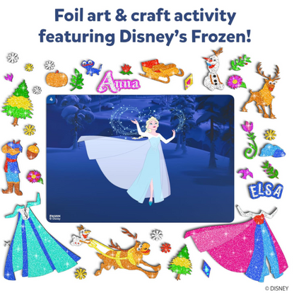 Skillmatics ホイルファン - ディズニー アナと雪の女王、子供向けの汚れないアート、クラフトキットと用品、DIYクリエイティブアクティビティ、旅行用おもちゃ、エルサ、アナ、オラフのファンへのギフト、女の子、男の子、4、5、6、7、8、9歳