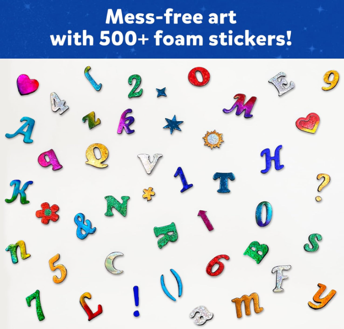 Skillmatics ペーパーホイルファン - 文字と数字のステッカー、汚れないアート、プロジェクトキット、DIYのカラフルなクリエイティブアクティビティ、5歳、6歳、7歳、8歳、9歳以上のお子様へのギフト