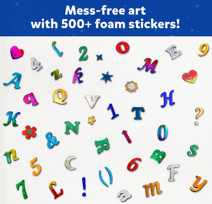 Skillmatics ペーパーホイルファン - 文字と数字のステッカー、汚れないアート、プロジェクトキット、DIYのカラフルなクリエイティブアクティビティ、5歳、6歳、7歳、8歳、9歳以上のお子様へのギフト