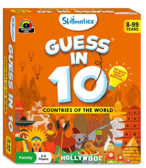 Skillmatics Guessは世界10カ国で展開。カードゲーム、知育玩具、ボードゲーム、雑学クイズが大好きな男の子、女の子、お子様、ご家族に最適です。8歳、9歳、10歳以上のお子様へのギフトとして最適です。