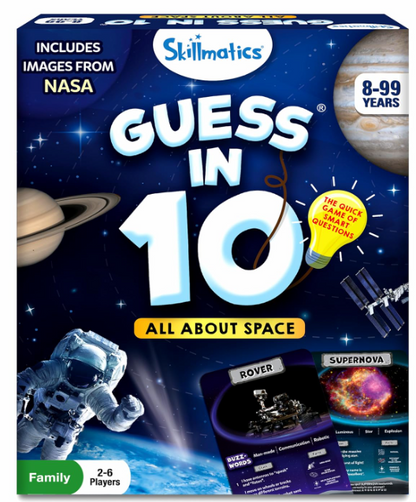 Skillmatics Guess in 10 NASA Spaceは、カードゲーム、知育玩具、旅行ゲームが好きな男の子、女の子、子供、家族に最適で、8歳、9歳、10歳以上のギフトです。