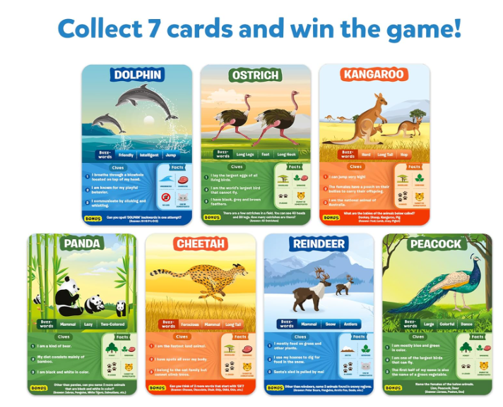 Skillmatics Guess in 10 Animal Kingdomは、動物カードゲーム、トリビア、旅行ゲームが好きな男の子、女の子、子供、ティーン、大人に最適で、6歳、7歳、8歳、9歳、10歳以上のギフトです。