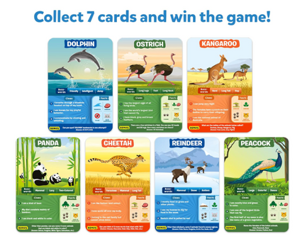 Skillmatics Guess in 10 Animal Kingdomは、動物カードゲーム、トリビア、旅行ゲームが好きな男の子、女の子、子供、ティーン、大人に最適で、6歳、7歳、8歳、9歳、10歳以上のギフトです。