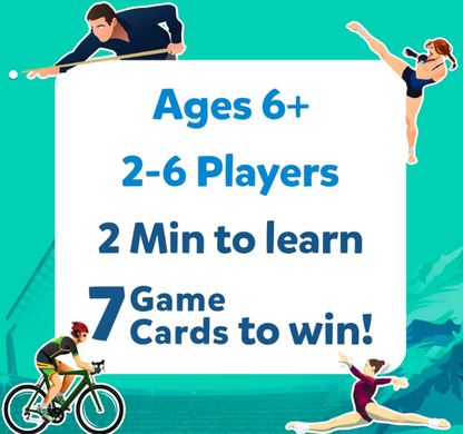 10種類のスポーツを当てよう！6歳、7歳、8歳、9歳以上の男の子、女の子、お子様、ご家族に最適な、カードゲーム、おもちゃ、旅行ゲーム、ギフトです。