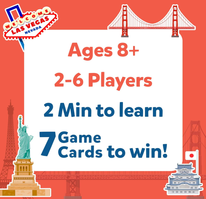 Skillmaticsカードゲーム - 世界10都市を推測、8歳以上向けギフト、スマートな質問で遊ぶ簡単ゲーム、楽しいファミリーゲーム