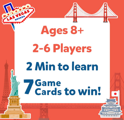 Skillmaticsカードゲーム - 世界10都市を推測、8歳以上向けギフト、スマートな質問で遊ぶ簡単ゲーム、楽しいファミリーゲーム
