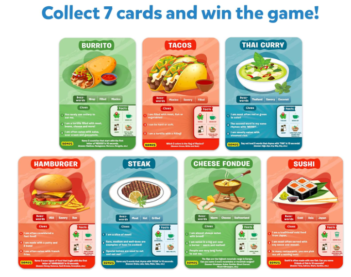 Skillmatics 世界の食べ物10選当てゲーム、男の子、女の子、教育旅行玩具、ボードゲーム、地理・歴史が大好きなお子様向けのカードゲーム、8歳、9歳、10歳以上のお子様へのギフト