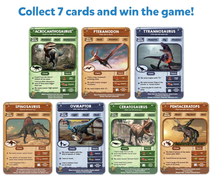 Skillmatics 10種類の恐竜当てゲーム。カードゲーム、おもちゃ、旅行ゲームが好きな男の子、女の子、お子様、ご家族に最適です。8歳、9歳、10歳以上のお子様へのギフトです。