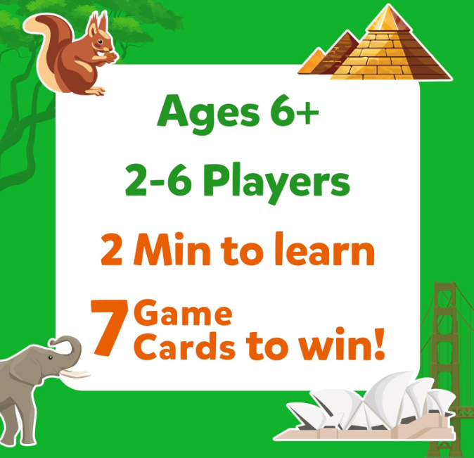 Skillmatics「Guess in 10」アニマル＆カントリーコンボは、楽しみながら知識を広げられる教育カードゲームです。動物や国に関するヒントを使って10問以内で答えを当てるスリリングな内容で、家族や子どもたちに最適。6歳以上向けのギフトにもおすすめです。