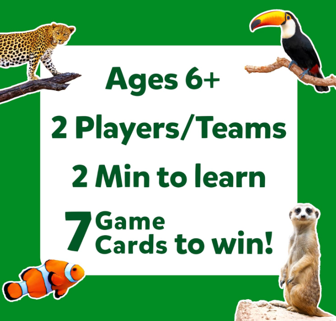 Skillmatics 10種類の動物の絵からヒントを当てよう。カードゲーム、教育ゲーム、ボードゲームが好きな男の子、女の子、お子様、ご家族に最適です。6歳、7歳、8歳、9歳以上のお子様へのギフト。