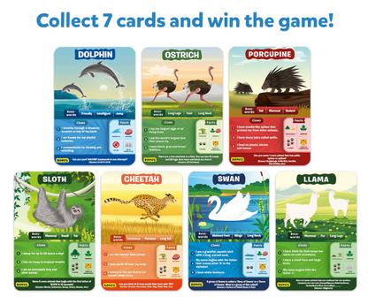 Skillmatics Guess in 10 Animals メガパック。動物カードゲーム、トリビア、旅行ゲームが好きな男の子、女の子、子供、ティーン、大人に最適。6歳、7歳、8歳、9歳、10歳以上のお子様へのギフト。