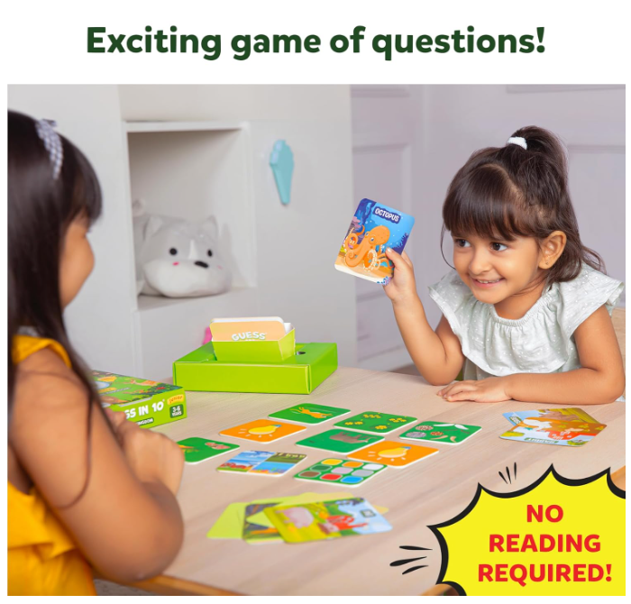 Skillmatics Guess in 10 ジュニアワールドオブアニマルズ、ボードゲーム、カードゲーム、知育玩具、旅行ゲームが好きな子供、男の子、女の子へのギフト、3歳、4歳、5歳、6歳向け