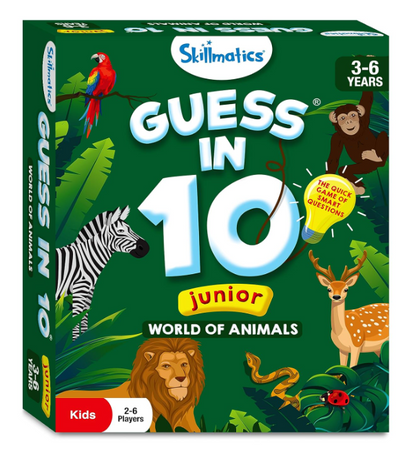 Skillmatics Guess in 10 ジュニアワールドオブアニマルズ、ボードゲーム、カードゲーム、知育玩具、旅行ゲームが好きな子供、男の子、女の子へのギフト、3歳、4歳、5歳、6歳向け