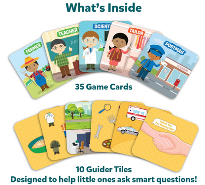 Skillmatics Guess in 10 ジュニアコミュニティヘルパー。カードゲーム、ボードゲーム、知育玩具が大好きな男の子、女の子、ご家族に最適です。旅行にも便利。3歳、4歳、5歳、6歳へのギフトにも最適です。