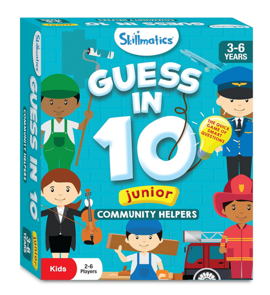 Skillmatics Guess in 10 ジュニアコミュニティヘルパー。カードゲーム、ボードゲーム、知育玩具が大好きな男の子、女の子、ご家族に最適です。旅行にも便利。3歳、4歳、5歳、6歳へのギフトにも最適です。