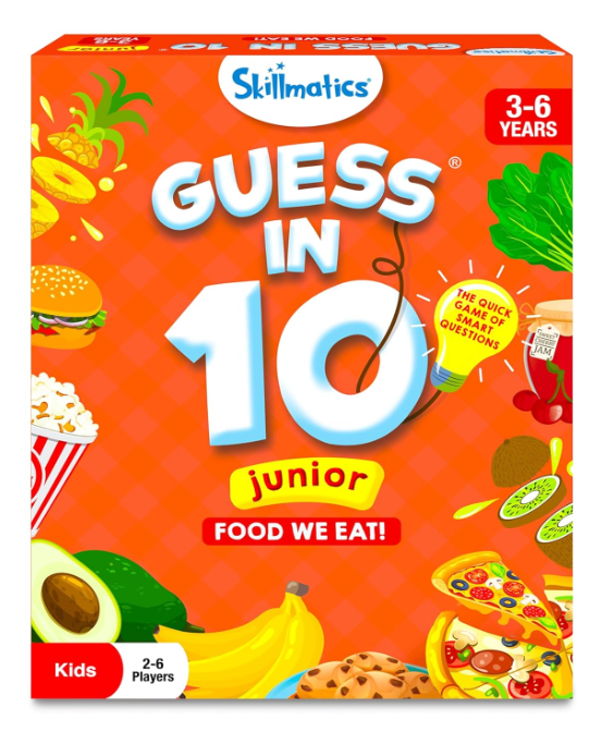Skillmatics カードゲーム - 10種類の食べ物を当てよう！賢い質問で答えるクイックゲーム。3～6歳向けのギフトと楽しい学習コンテンツ。