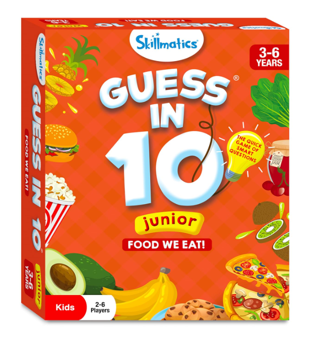 Skillmatics カードゲーム - 10種類の食べ物を当てよう！賢い質問で答えるクイックゲーム。3～6歳向けのギフトと楽しい学習コンテンツ。
