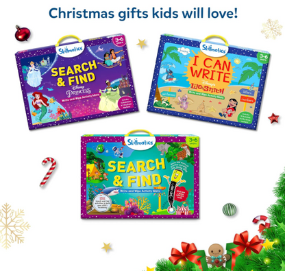 Skillmatics I Can Write ディズニーのリロ＆スティッチ - 再利用可能な就学前学習アクティビティ、教育玩具＆ゲーム、新学期用品、学生、子供、幼児（3、4、5、6歳）、マルチカラー