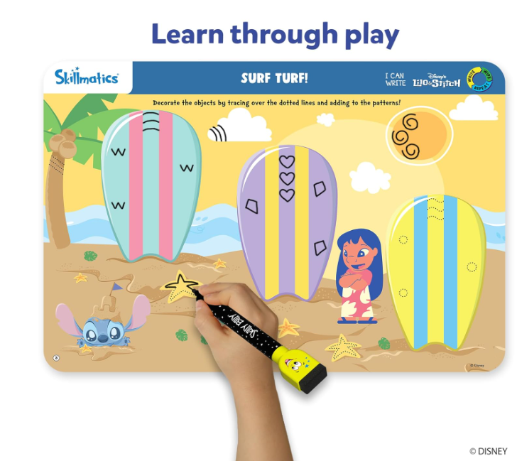 Skillmatics I Can Write ディズニーのリロ＆スティッチ - 再利用可能な就学前学習アクティビティ、教育玩具＆ゲーム、新学期用品、学生、子供、幼児（3、4、5、6歳）、マルチカラー