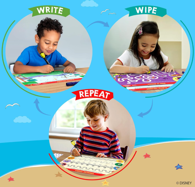 Skillmatics I Can Write ディズニーのリロ＆スティッチ - 再利用可能な就学前学習アクティビティ、教育玩具＆ゲーム、新学期用品、学生、子供、幼児（3、4、5、6歳）、マルチカラー
