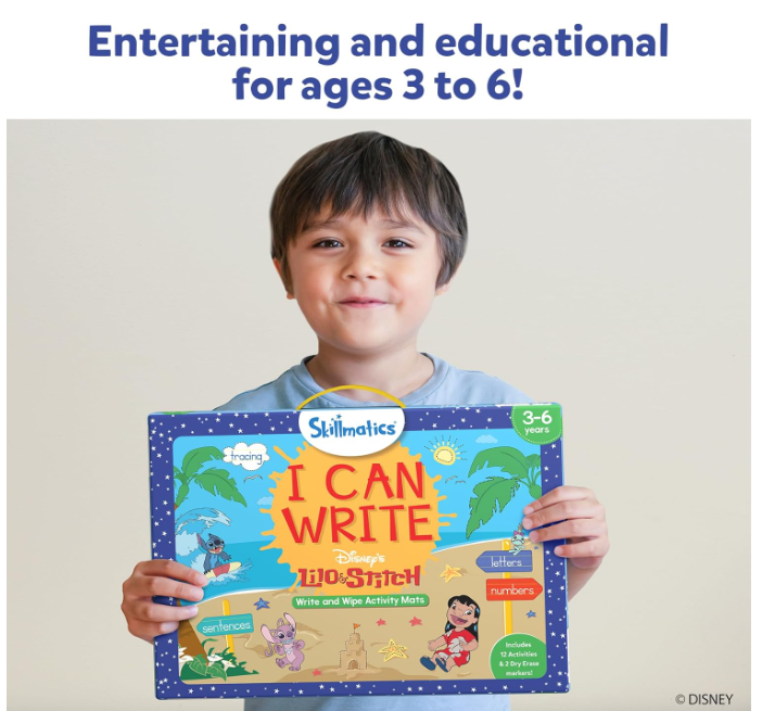 Skillmatics I Can Write ディズニーのリロ＆スティッチ - 再利用可能な就学前学習アクティビティ、教育玩具＆ゲーム、新学期用品、学生、子供、幼児（3、4、5、6歳）、マルチカラー