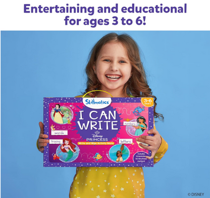 Skillmatics I Can Write ディズニープリンセス - 再利用可能な就学前学習アクティビティ、教育玩具とゲーム、新学期用品、学生、子供、幼児（3、4、5、6歳）、マルチカラー