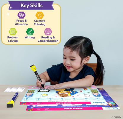 Skillmatics I Can Write ディズニープリンセス - 再利用可能な就学前学習アクティビティ、教育玩具とゲーム、新学期用品、学生、子供、幼児（3、4、5、6歳）、マルチカラー