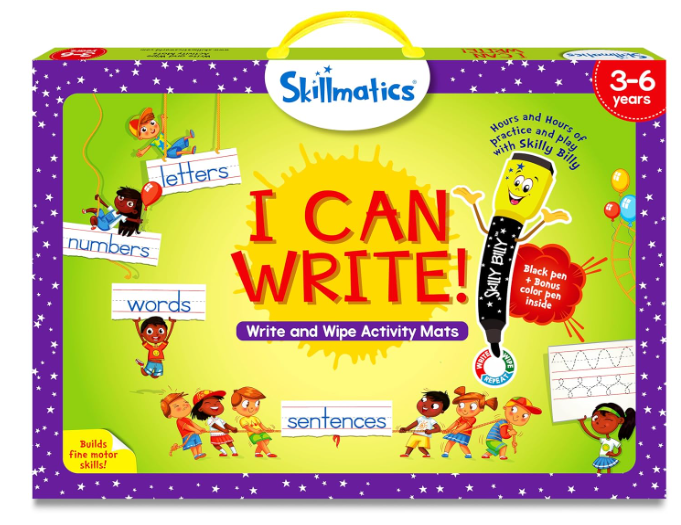 Skillmatics 教育ゲーム - I Can Write、再利用可能なアクティビティマット、ホワイトボードマーカー2本付き、3～6歳向けギフト