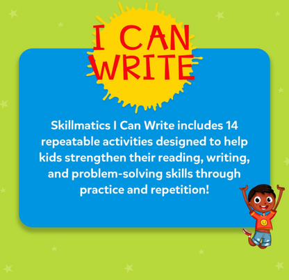 Skillmatics 教育ゲーム - I Can Write、再利用可能なアクティビティマット、ホワイトボードマーカー2本付き、3～6歳向けギフト