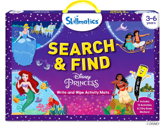 Skillmatics ディズニープリンセスを探して見つける教育ゲーム - 再利用可能な就学前学習アクティビティ。おもちゃ、アート、クラフトが大好きな幼児や子供に最適。3歳、4歳、5歳、6歳の男の子と女の子へのギフト。