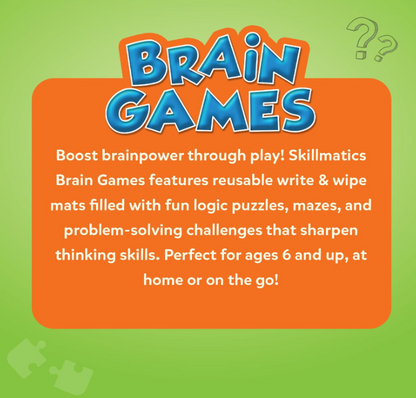 Skillmatics 脳トレゲーム アクティビティマット - 子供向けの論理的思考力と問題解決能力を養うゲーム、マーカー付き再利用可能な書き込み＆消去アクティビティセット、6、7、8、9歳以上のお子様向けの教育ギフト