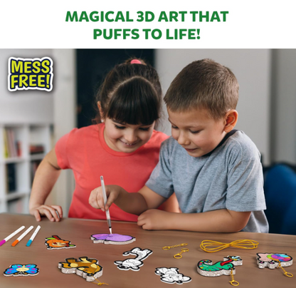 Skillmatics 3Dアートキット - アクアパフ アニマル、子供向けの汚れないペイントクラフト、DIYカラーリング＆膨らませアクティビティ、旅行用おもちゃ、女の子と男の子向けクリエイティブギフト（4、5、6、7、8、9、10歳）