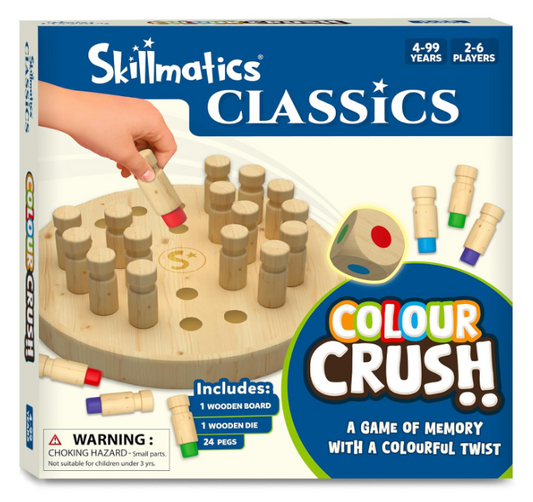 Skillmatics Colour Crush - スリリングな記憶力チャレンジ、テンポの速いボードゲーム＆トラベルゲーム、家族でのゲームナイトに最適、脳トレ、木製玩具、4歳以上の子供、ティーン、大人へのギフトに最適