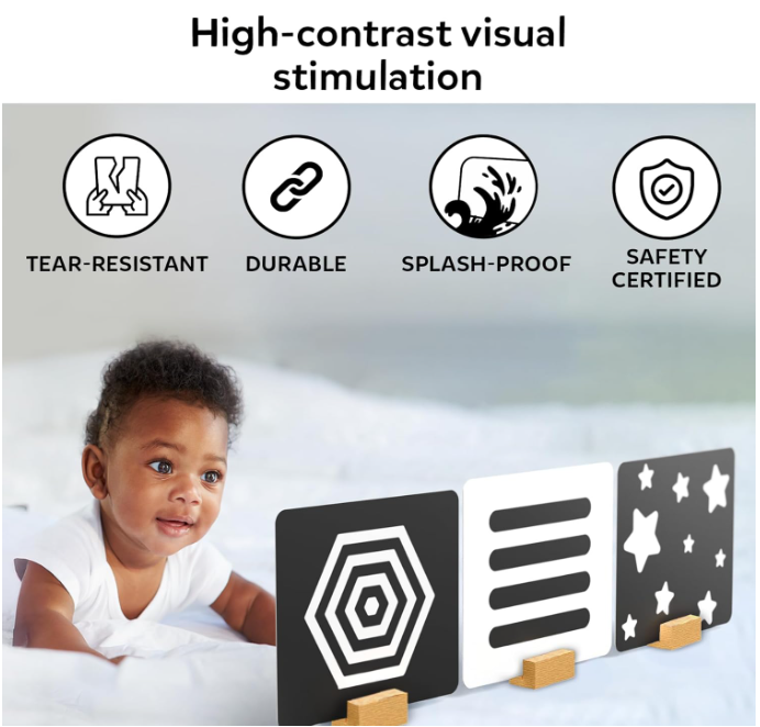 Skillmatics 赤ちゃん・幼児向け大型フラッシュカード - 高コントラスト、60枚の写真、言語スキル、視覚刺激と感覚発達、旅行に便利、0～12ヶ月の乳幼児へのギフト