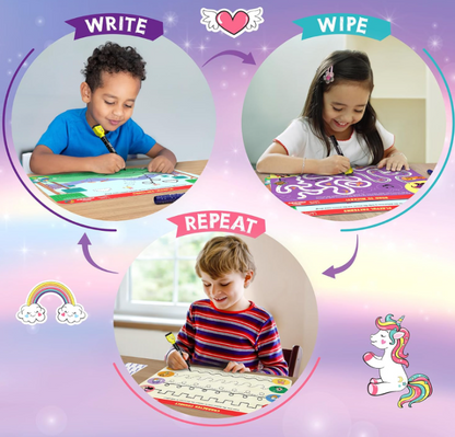 Skillmatics I Can Write Unicorns - 再利用可能な就学前学習アクティビティ、教育玩具とゲーム、新学期用品、学生、子供、幼児（3、4、5、6歳）、マルチカラー
