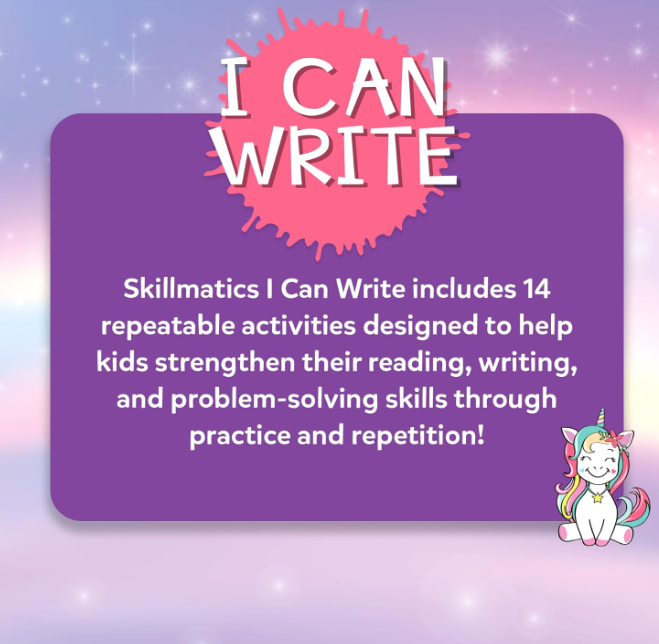 Skillmatics I Can Write Unicorns - 再利用可能な就学前学習アクティビティ、教育玩具とゲーム、新学期用品、学生、子供、幼児（3、4、5、6歳）、マルチカラー